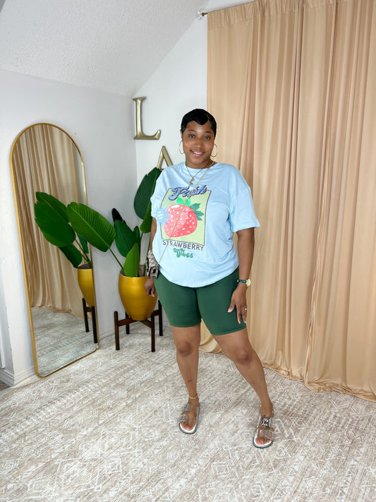 Strawberry Tee (Pastel Blue)