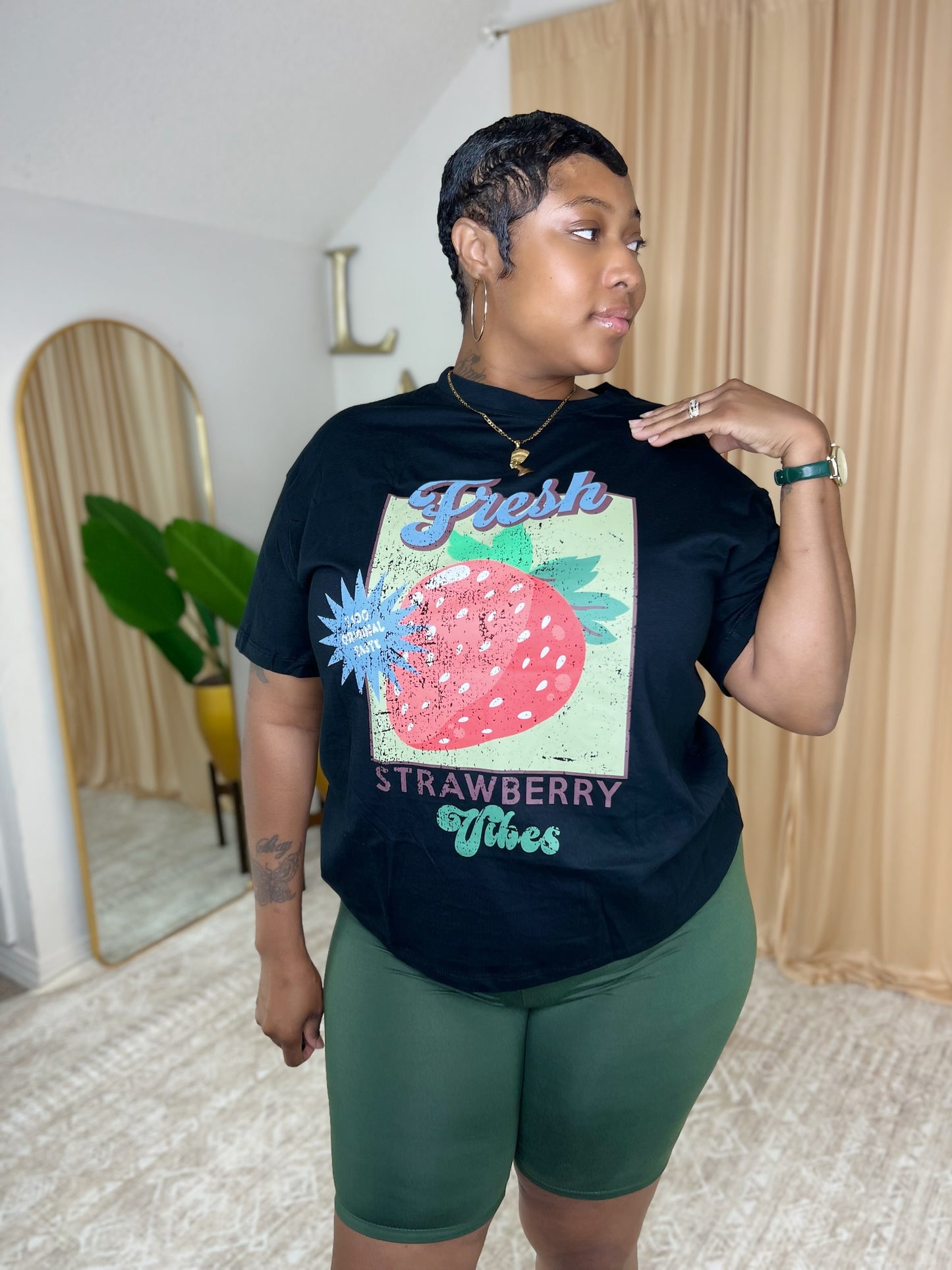 Strawberry Tee (Black)